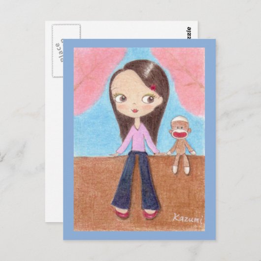 Briefkaart van Ohanami (cherry blossom) (Voorkant / Achterkant)