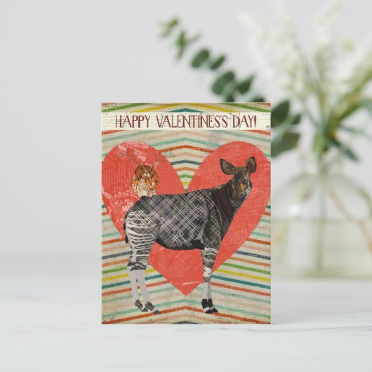 BRIEFKAART VAN OKAPI & OWL VALENTIJNS (Staand voorkant)