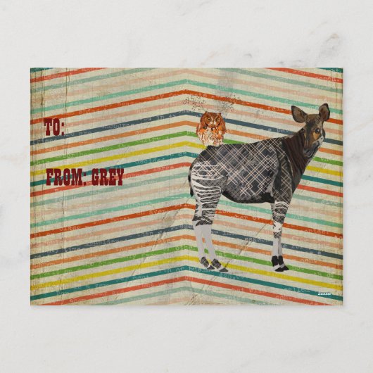 BRIEFKAART VAN OKAPI & OWL VALENTIJNS (Achterkant)