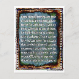 Briefkaart van onjuiste beschuldigingen