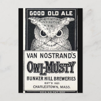 Briefkaart van oowl-mosterd Ale Beer