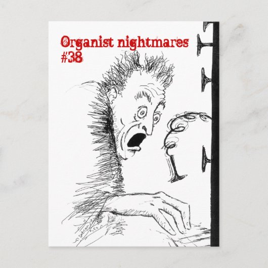 Briefkaart van organist nachtmerries nr. 38 (Voorkant)