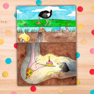 Briefkaart van Ostrich Happy Birthday door Nicole