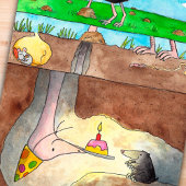 Briefkaart van Ostrich Happy Birthday door Nicole