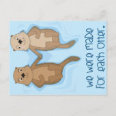 Briefkaart van Otters Holding Hands (Voorkant)