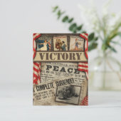  Briefkaart van overwinningsafvalboek WWII (Staand voorkant)