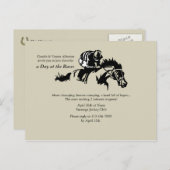 Briefkaart van paarden en jockey (Voorkant / Achterkant)