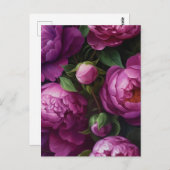 Briefkaart van paarse bloemen (Voorkant / Achterkant)