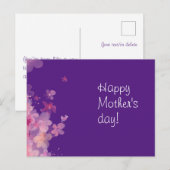 Briefkaart van Paarse waterverf moederdag (Voorkant / Achterkant)
