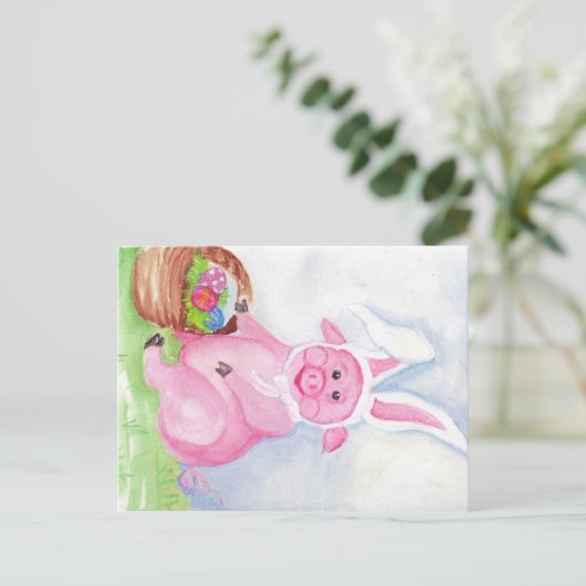 Briefkaart van paasvarkens (Staand voorkant)