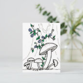 Briefkaart van paddenstoelen en blikjes (Staand voorkant)