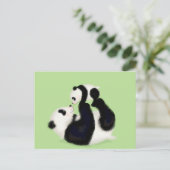 Briefkaart van Panda en cub (Staand voorkant)