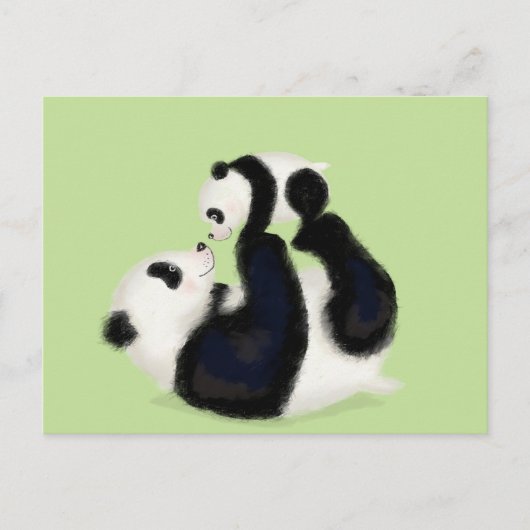 Briefkaart van Panda en cub (Voorkant)