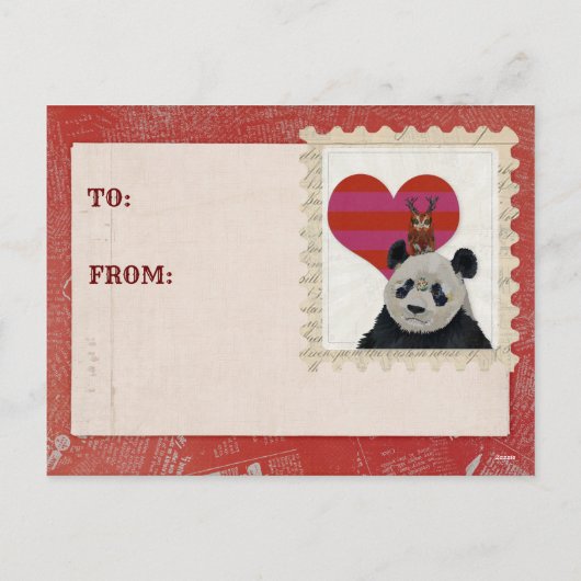 Briefkaart van PANDA en OWL VALENTIJNS (Achterkant)