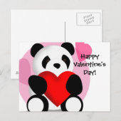 Briefkaart van Panda Hearts Valentijns (Voorkant / Achterkant)