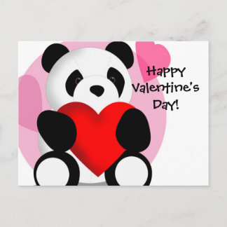 Briefkaart van Panda Hearts Valentijns