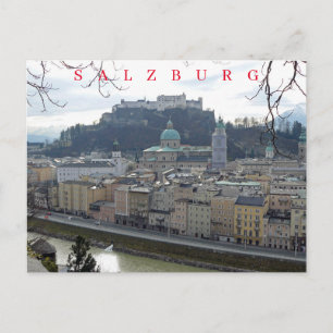 Briefkaart van panoramisch uitzicht van Salzburg