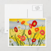 Briefkaart van papaver (Voorkant / Achterkant)
