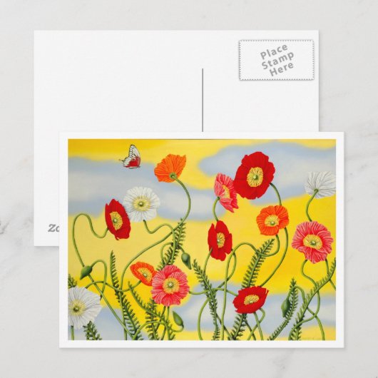 Briefkaart van papaver (Voorkant / Achterkant)