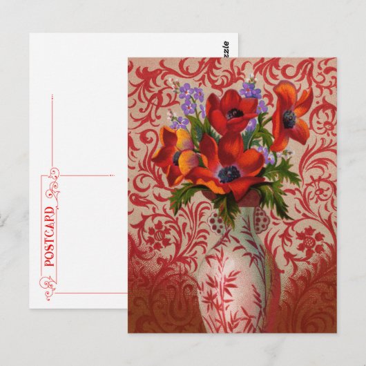 Briefkaart van papaver (Voorkant / Achterkant)