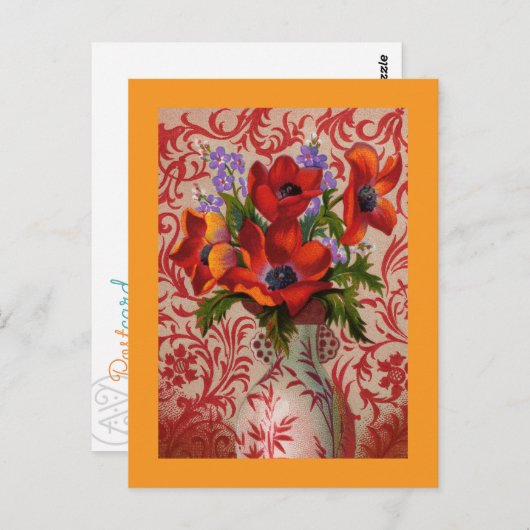 Briefkaart van papaver (Voorkant / Achterkant)