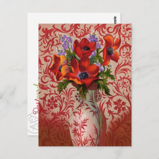 Briefkaart van papaver (Voorkant / Achterkant)