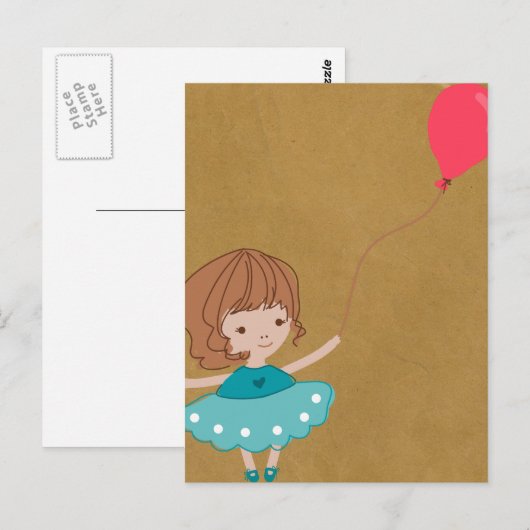 Briefkaart van papervruchtenballon (Voorkant / Achterkant)