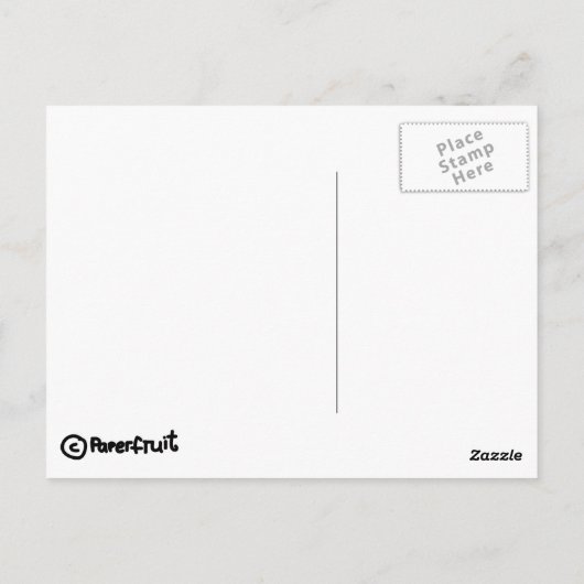 Briefkaart van papervruchtenballon (Achterkant)