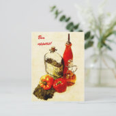 briefkaart van paprika en olie - eetlust (Staand voorkant)