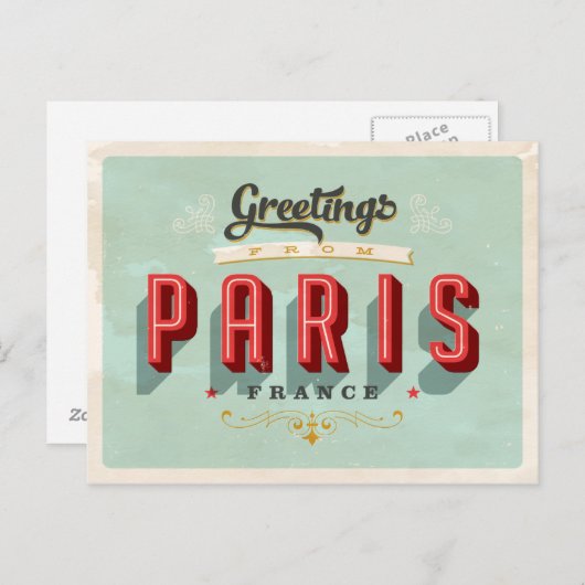 Briefkaart van Parijs (Voorkant / Achterkant)