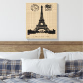  Briefkaart van Parijs op Canvas Afdruk (Insitu (Slaapkamer))