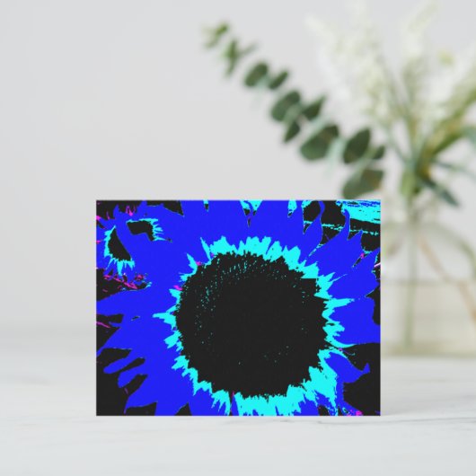 Briefkaart van Patsy en Mandy Blue Sunflower (Staand voorkant)