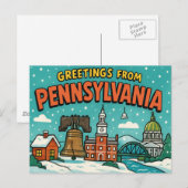BRIEFKAART VAN PENNSYLVANIA (Voorkant / Achterkant)