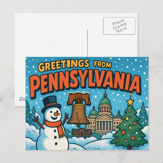 BRIEFKAART VAN PENNSYLVANIA (Voorkant / Achterkant)