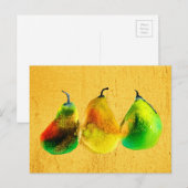 Briefkaart van peren waterverf, groene vruchten (Voorkant / Achterkant)