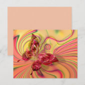 briefkaart van perzikrode vlinder (Voorkant / Achterkant)