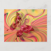 briefkaart van perzikrode vlinder (Voorkant)