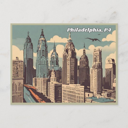 Briefkaart van Philadelphia, Pennsylvania (Voorkant)