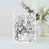 Briefkaart van Philly Cat op 9th Street (Staand voorkant)