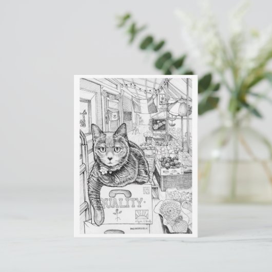 Briefkaart van Philly Cat op 9th Street (Staand voorkant)