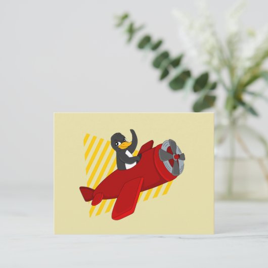 Briefkaart van pinguïn cartoon (Staand voorkant)