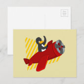 Briefkaart van pinguïn cartoon (Voorkant / Achterkant)
