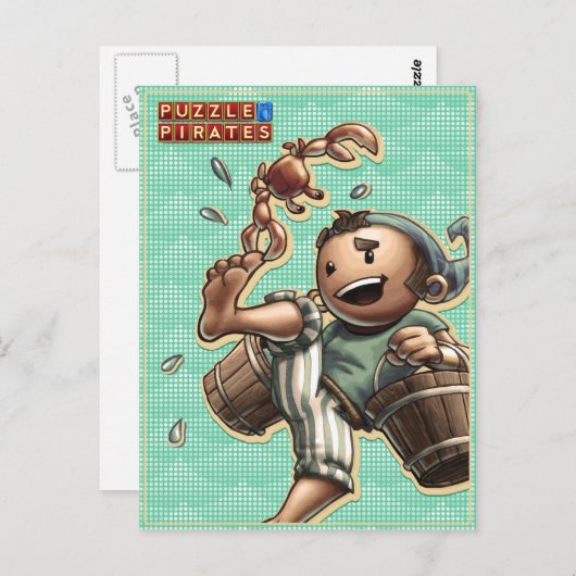 Briefkaart van Pirate en Crab (Voorkant / Achterkant)