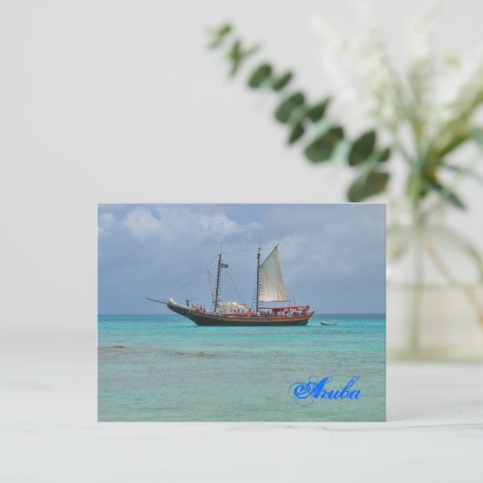 Briefkaart van Pirate Ship Aruba (Staand voorkant)