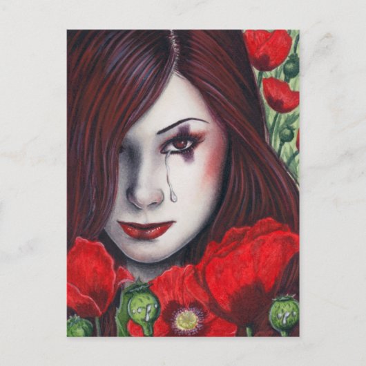 Briefkaart van  poisons met opiummap (Voorkant)