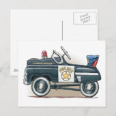 Briefkaart van politie Pedal Car Car Car (Voorkant / Achterkant)