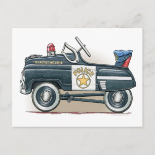 Briefkaart van politie Pedal Car Car Car