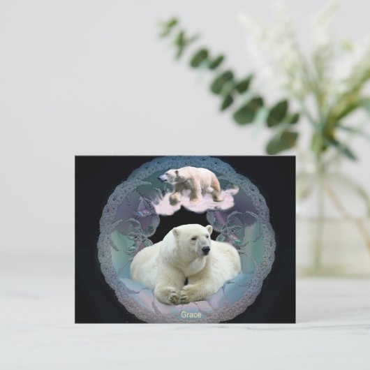 Briefkaart van poolBeer (Staand voorkant)