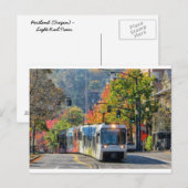 Briefkaart van Portland, lichte trein Oregon (Voorkant / Achterkant)