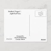 Briefkaart van Portland, lichte trein Oregon (Achterkant)